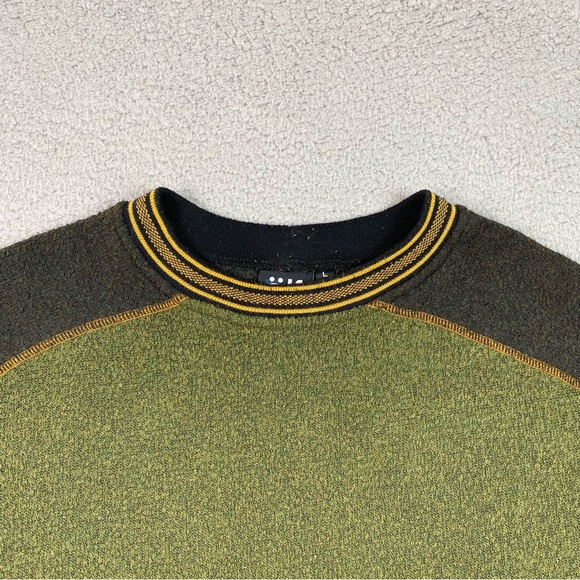 VTG Alf Kuhl Sweater Men's Size L Green Alfpaca Fleece Sweater Crewneck Pullover - Picture 4 of 10